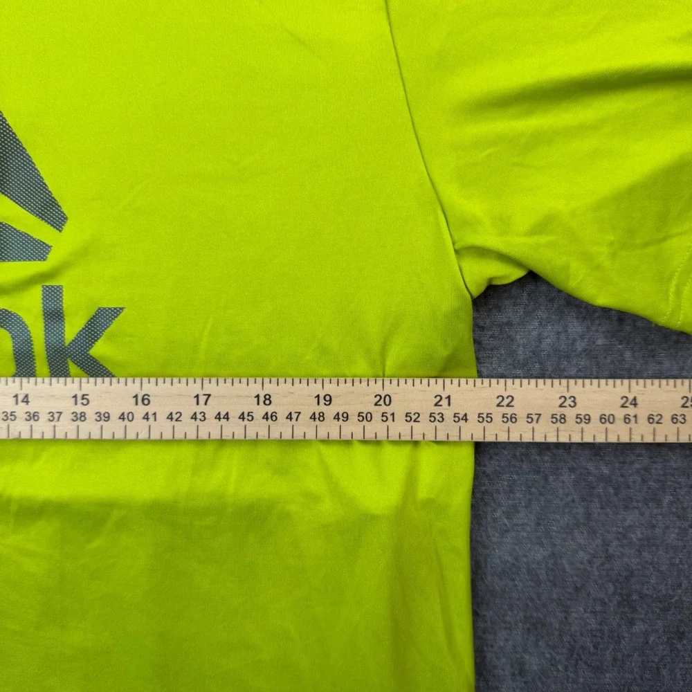 Reebok‎ Graphic T-Shirt Men's Large Yellow Black Colorblock Activewear Top